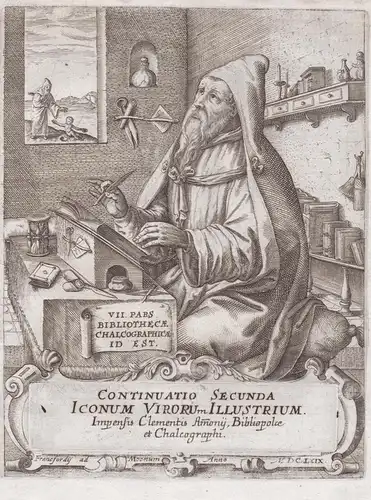 VII. Bibliothecae Chalcographicae id est. Continuatio Secunda Iconum Virorum Illustrium... - Titel Titelblatt