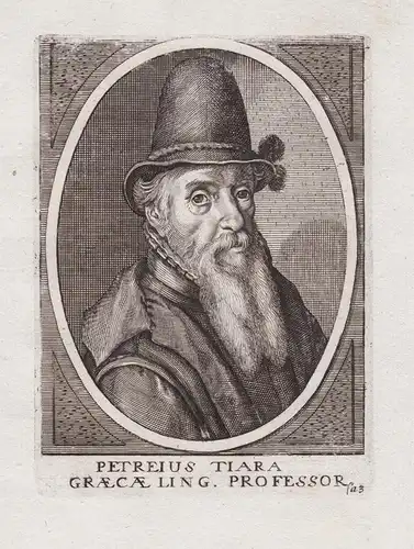 Petreius Tiara Graecaeling. Professor - Peter Tiara (1514-1586) University Leiden filolog physician Arzt Philo