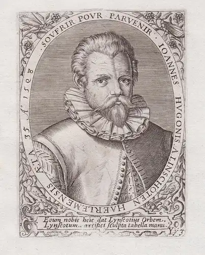 Ioannes Hugonis. a Linschoten... - Jan Huygen van Linschoten (1563-1611) Dutch merchant trader historian trave