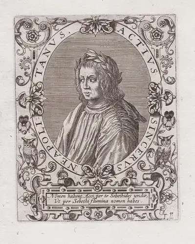 Actius Sincerus Neapolitanus - Jacopo Sannazaro (1458-1530) Napoli Italian Renaissance poet Dichter Portrait