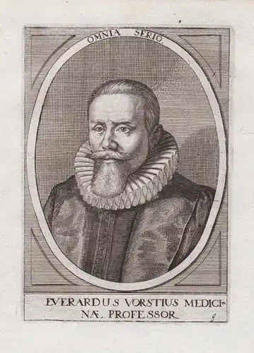 Everardus Vorstius Medicinae Professor - Aelius Everhardus Vorstius (1565-1624) Dutch physician botanist Unive