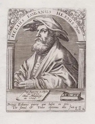 Helius Eobanus Hessus - Helius Eobanus Hessus (1488-1540) Erfurt humanist neo-Latin poet Dichter Portrait