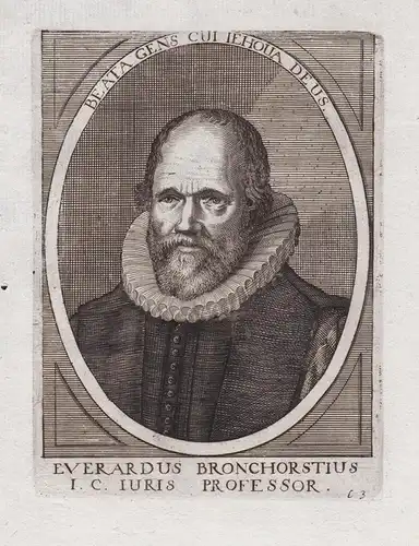 Everardus Bronchorstius I. C. Iulius Professor - Everard von Bronkhorst (1554-1627) Deventer Leiden Bronchrost