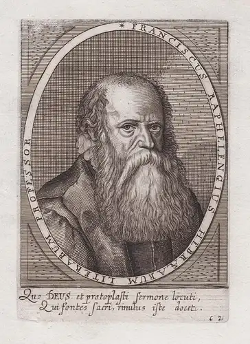 Franciscus Raphelengius Hebraearum Literarum Professor - Franciscus Raphelengius (1539-1597) printer publisher