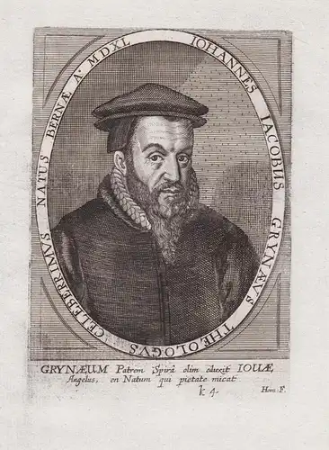 Iohannes Iacobus Grynaeus... - Johann Jakob Grynaeus (1540-1617) Schweiz Theologe Basel Münster Universität He