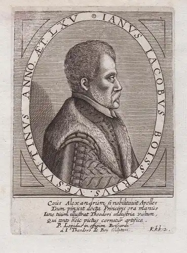 Ianus Iacobus Boissardus Vesuntinus Anno Aet. LXV - Jean-Jacques Boissard (c.1528-1602) French antiquary Neo-L