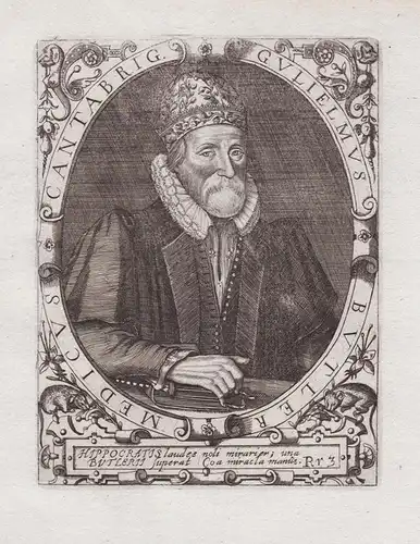 Gulielmus Butler Medicus Cantabrig. -  William Butler (1535-1618) English physician Arzt Cambridge England Por