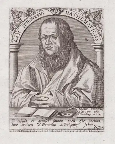 Ioan Schonerus Mathematicus - Johann Schöner (1477-1547) mathematician Mathematiker geographer cartographer as