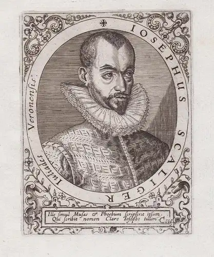 Iosephus Scaliger. - Joseph Justus Scaliger (1540-1609) Calvinist scholar historian Gelehrter Portrait