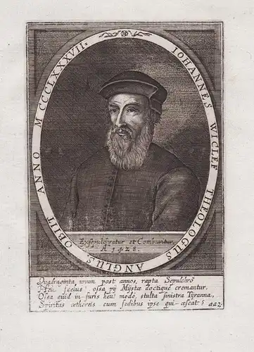 Iohannes Wiclef Theologus Anglus... - John Wycliffe (c.1330-1384) English philosopher theologian Bible transla