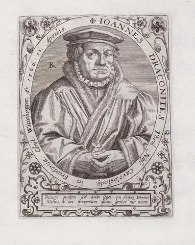Ioannes Draconites Theol... - Johann Draconites (1494-1566) Reformator Theologe Philosoph Wittenberg Karlstadt