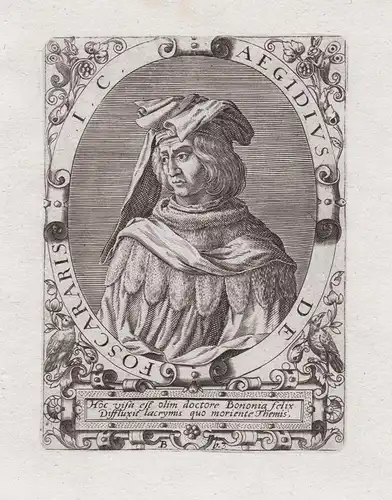 Aegidius de Foscararis I. C. - Egidio Foscarari (1512-1564) Bishop of Modena Bologna Italian Bischof Portrait