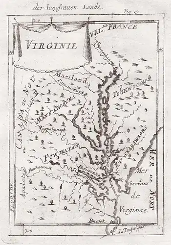 Virginie - Virginia Maryland North America United States map Karte
