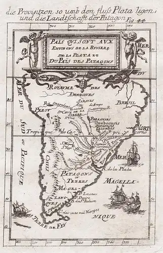 Pais qui sont aux environs de la Riviere de la Plata et du Pais des Patagons. - South America Argentina Paragu