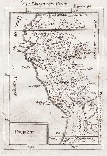 Perou. - Peru South America Südamerika map Karte