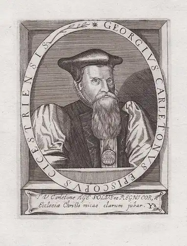 Georgius Carletonus Episcopus Cicestriensis - George Carleton (1559-1628) bishop of Llandaff Chichester Portra
