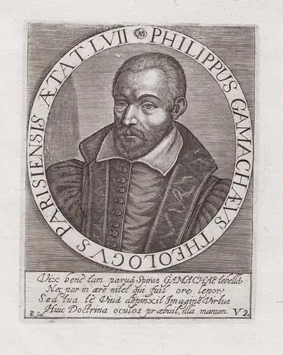 Philippus Gamachus Theologus Parisiensis  - Philippe Gamache (1568-1625) Arzt Theologe French Sorbonne Paris P