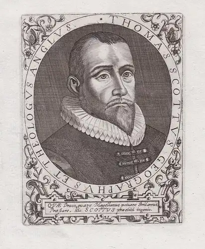 Thomas Scotus Geographus et Theologus Anglus - Thomas Scott (c.1580-1626) geographer Geograph theologian preac