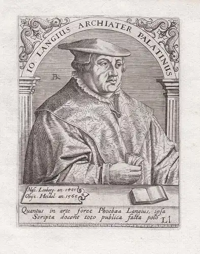 Io. Langius Archiater. Palatinus. - Johann Lange (1485-1565) Arzt Leibarzt Kurpfalz Heidelberg physician Portr