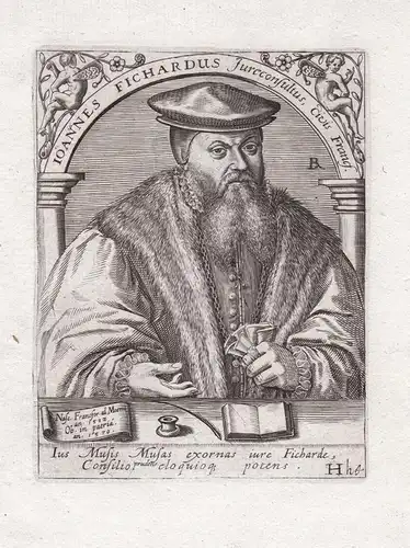 Ioannes Fichardus Jureconsultus Civis Francf. - Johann Fichard (1512-1581) Frankfurt am Main German jurist Spe