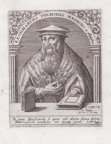 Leonhartus Fuchsius Medicus - Leonhart Fuchs (1501-1566) Arzt Botaniker physician Kräuterbuch herbal botanist