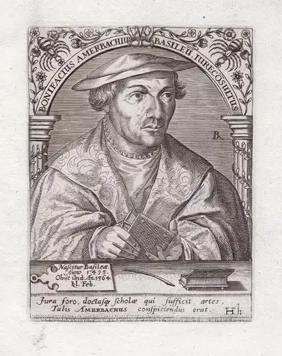 Bonifacius Amerbachius Basileum. Iureconsultustus - Bonifacius Amerbach (1495-1562) Basel Schweizer Jurist Hum