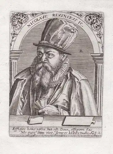 Nicolaus Reusnerus IC. - Nikolaus von Reusner (1545-1602) Löwenberg Lwowek Slaski Schlesien Breslau Wroclaw Le