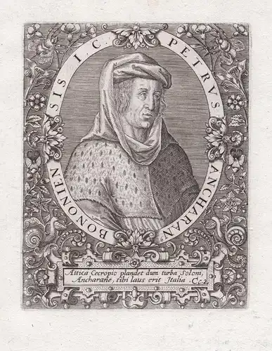 Petrus Ancharan Bononiensis I. C. - Pietro d'Ancarano (c.1333-1416) Italian jurist Bologna Firenze University