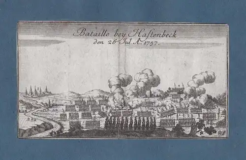 Bataille bey Hastenbeck den 26. Jul. A. 1757 - Hastenbeck Hameln Schlacht Niedersachsen