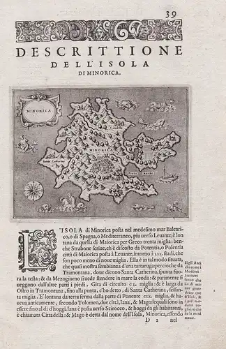 Minorica - Menorca island Spain Espana Spanien map Karte
