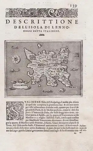 Stalimene - Lemnos Limnos Stalimene island Greece Griechenland map Karte