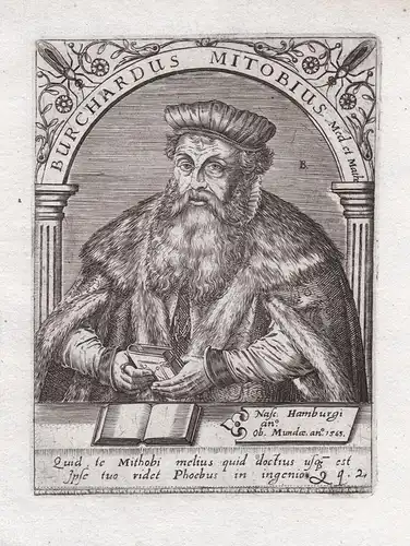 Burchardus Mitobius - Burkhard Mithoff (1501-1564) Mathematiker mathematician Arzt physician Leibarzt Hamburg