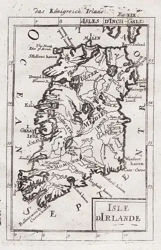 Isle d'Irlande - Ireland Irland island Insel map Karte