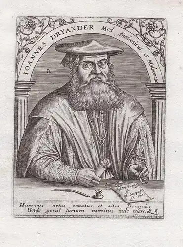 Ioannes Dryander. - Johann Dryander (1500-1560) Arzt Mathematiker Astronom Anatom physician mathematician astr