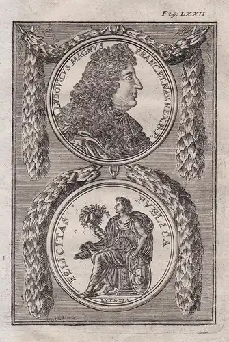 Ludovicus Magnus Fran et Nav Rex PP - Louis XIV (1638-1715) Ludwig Sonnenkönig Sun King König Medaille Portrai
