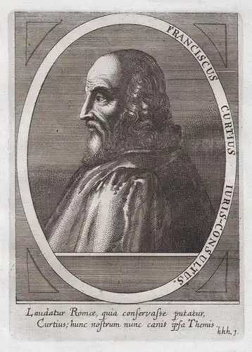 Franciscus Curtius Iusis-Consultus. - Franciscus Curtius (1425-1495) Italian jurist Pavia Portrait