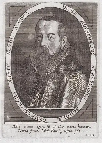 David Hoeschelius Augustanus Scholae... - David Höschel (1556-1617) Humanist Philologe Bibliothekar Augbsurg L