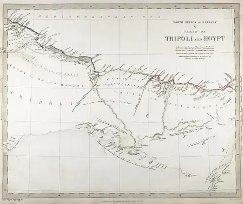 North Africa or Barbary V - Parts of Tripoli and Egypt - Egypt Libya Tripoli Libyen Africa engraving map Karte