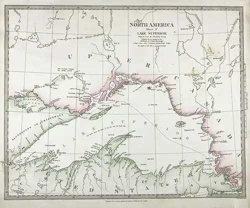 North America. Sheet IV. Lake Superior. - Canada Lake Superior America Amerika Amerique