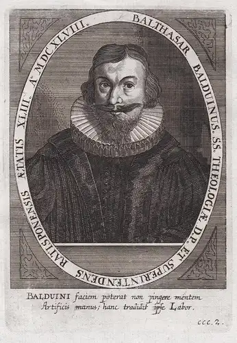 Balthasar Balduinus. SS. Theologiae D. P. et Superintendens... - Balthasar Balduin (1605-1652) Lutherischer Th