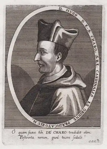 D. Hugo De. S. Charo, S. R. E. Cardinalis ex Ordine Praediatorium. - Hugues de Saint-Cher (1200-1263) Cardinal