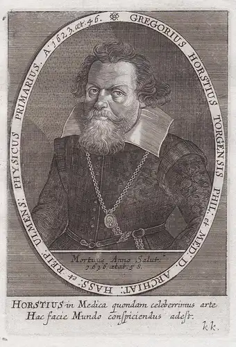Gregorius Horstius Torgensis Phil: et Med: D. Archiat:... - Gregor Horstius (1578-1636) Torgau Ulm Gießen Medi