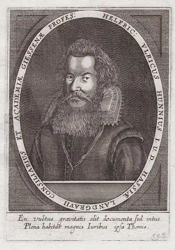 Helfric: Ulricus Gunnius I. U. D. Hassiae Landgravii... - Helfrich Ulrich Hunnius (1583-1636) Marburg Köln Spe