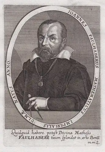 Ioannes Faulhaberus Mathematicus Imperialis Ulmae Natus Anno. - Johannes Faulhaber (1580-1635) Mathematiker Fe