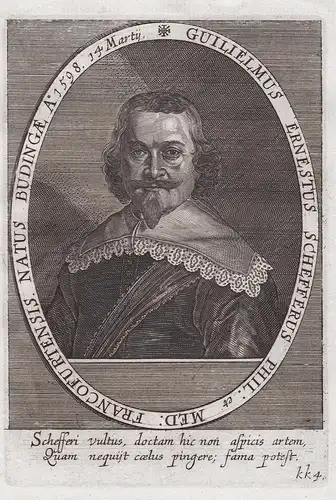 Guilielmus Ernestus Schefferus Phil: & Med:... - Wilhelm Ernst Scheffer (1590-1664) Arzt physician doctor Büdi