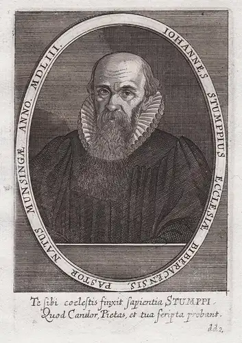 Iohannes Stumppius Ecclesiae Biberacensis... - Johannes Stumpf (1500-1578) Historiker Chronist Kartograph Schw