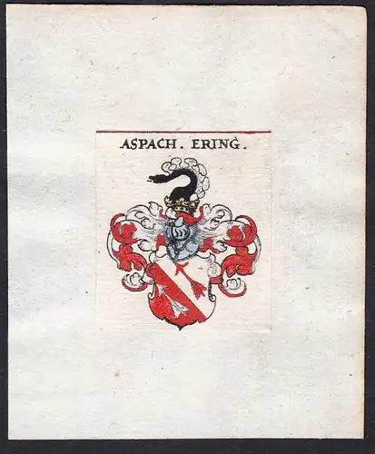 Aspach. Ering. - Aspach. Ering. Wappen Adel coat of arms heraldry Heraldik