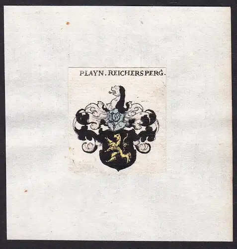 Playn. Reichersperg - Playn Reichersperg Plein Reichersberg Wappen Adel coat of arms heraldr Heraldik