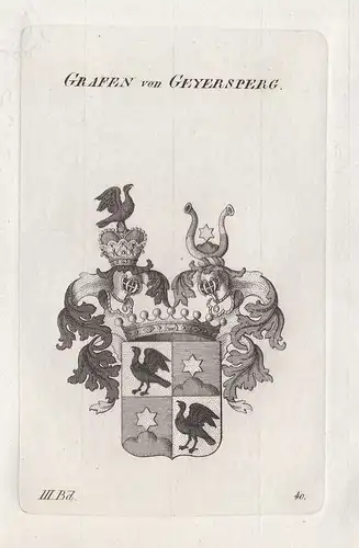 Grafen von Geyersperg. - Geyersberg Wappen Adel coat of arms Heraldik heraldry