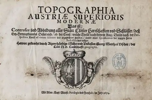 Topographia Austriae Superioris Modernae - Titelblatt Titel Atlas